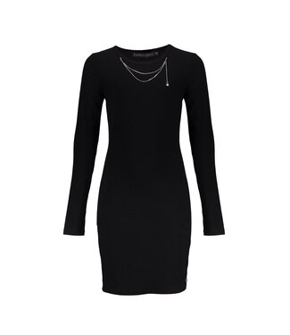 Frankie & Liberty winter jurk meisjes - zwart - rib