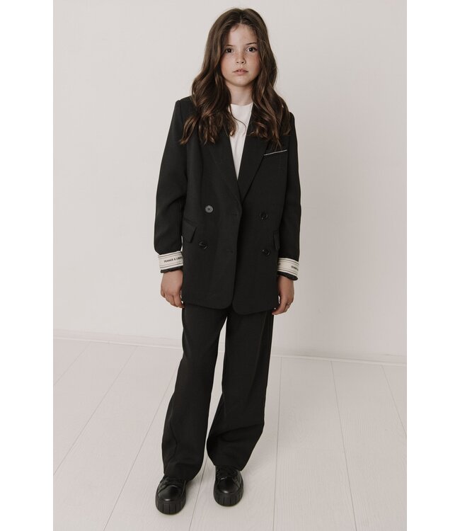 Frankie & Liberty winter blazer meisjes - bruin/blauw