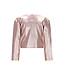 Le Chic winter nep leren jas meisjes - roze - Amour - metallic