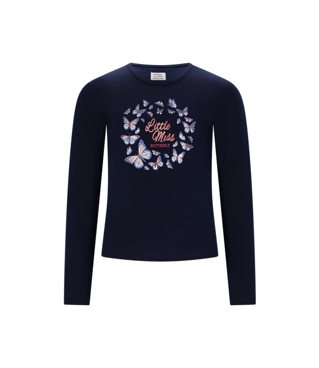 Le Chic winter t-shirt meisjes - navy blauw - Norma - vlinder