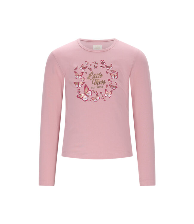 Le Chic winter t-shirt meisjes - roze - Norma - vlinder