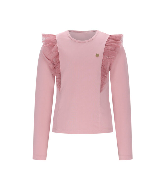 Le Chic winter t-shirt meisjes - roze - Nuffy - confetti-net