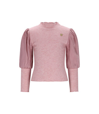Le Chic winter top meisjes - roze - Noxnu - puffy mouw