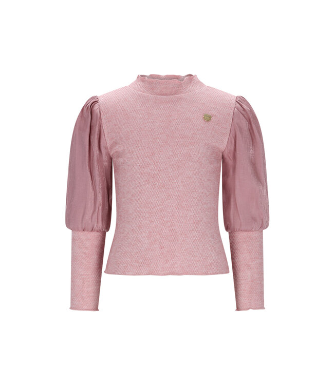 Le Chic winter top meisjes - roze - Noxnu - puffy mouw