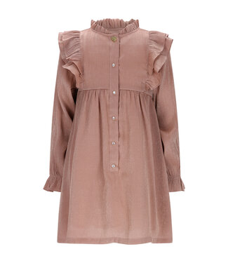 Le Chic winter jurk meisjes - bruin/rood - Skylar - ruffle