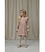 Le Chic winter jurk meisjes - bruin/rood - Skylar - ruffle