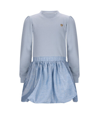 Le Chic winter jurk meisjes - blauw - Salloon - gebreid, glitter