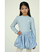 Le Chic winter jurk meisjes - blauw - Salloon - gebreid, glitter
