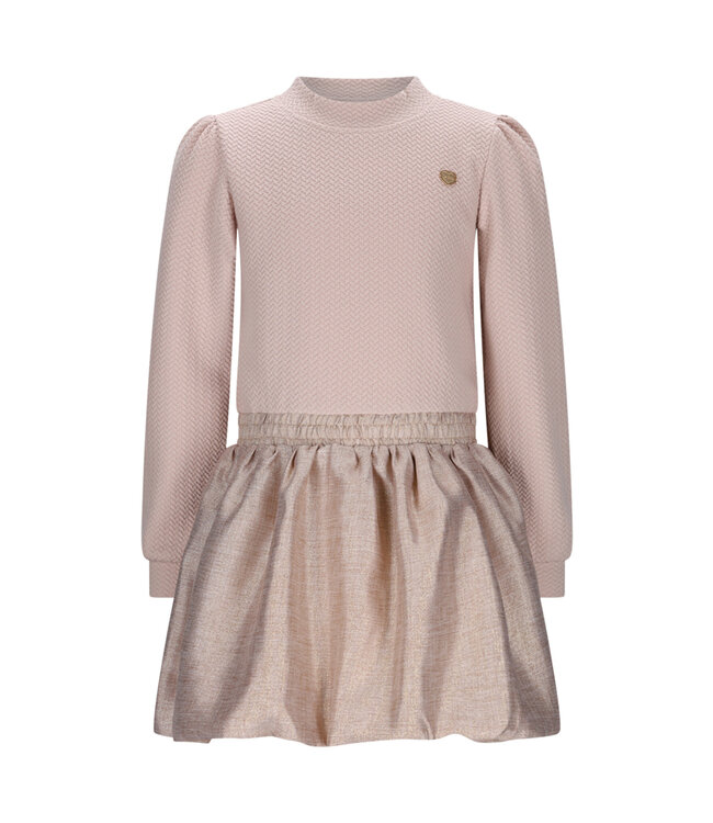 Le Chic winter jurk meisjes - wit - Salloon - glitter, gebreid