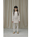 Le Chic winter jurk meisjes - wit - Saknita - gebreid