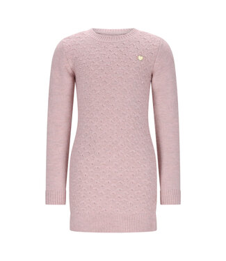 Le Chic winter jurk meisjes - roze - Saknita - gebreid