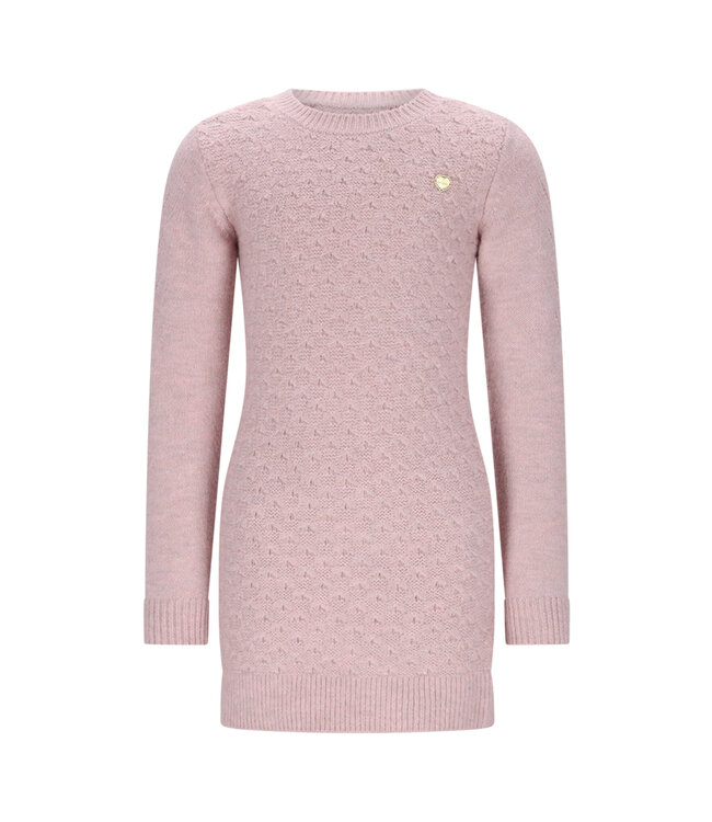 Le Chic winter jurk meisjes - roze - Saknita - gebreid