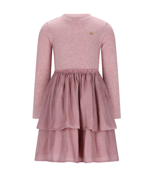 Le Chic winter jurk meisjes - roze - Simar - glitter, silky