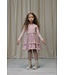 Le Chic winter jurk meisjes - roze - Simar - glitter, silky