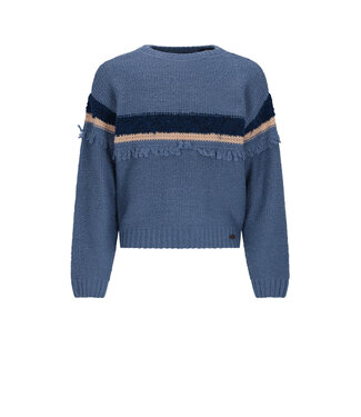 NoBell winter sweater meisjes - blauw - Kessy - franjes