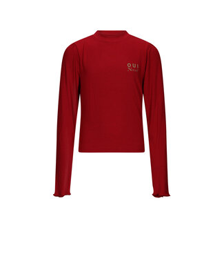 NoBell winter jersey crop top meisjes - rood - Krop - rib