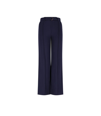 NoBell winter wide leg broek meisjes - navy blauw - Salet - interlock, met riem