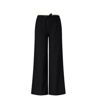 NoBell winter wide leg broek meisjes - zwart - Sub - pinstripe