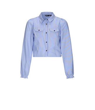 NoBell winter blouse meisjes - licht blauw - Tikky - gestreept, cropped