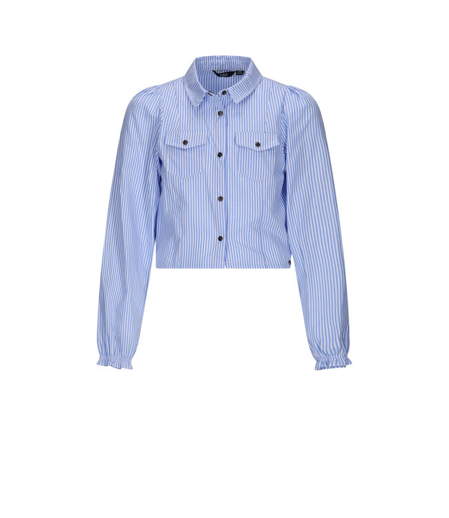 NoBell winter blouse meisjes - licht blauw - Tikky - gestreept, cropped
