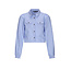 NoBell winter blouse meisjes - licht blauw - Tikky - gestreept, cropped