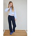NoBell winter blouse meisjes - licht blauw - Tikky - gestreept, cropped