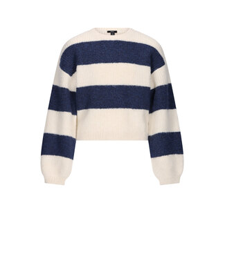 NoBell winter sweater meisjes - navy blauw - Kate - gebreid, colorblock
