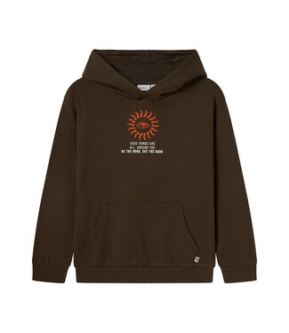 Name it winter hoodie jongens - bruin - NkmLanton