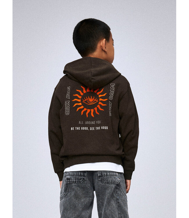 Name it winter hoodie jongens - bruin - NkmLanton