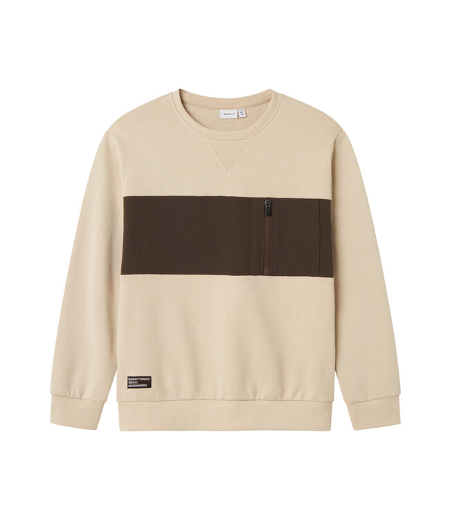 Name it winter sweater jongens - beige - NkmLionel