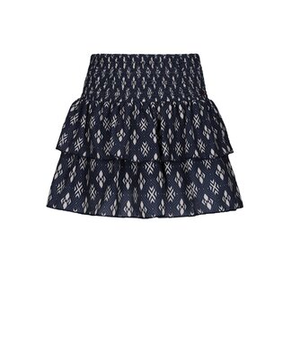 NoBell winter rok meisjes - navy blauw - Nika - smocked, laagjes