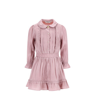 Le Chic winter jurk meisjes - roze - Swanta - silky, ruffle