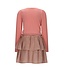 NoNo winter combi jurk meisjes - roze - Moran - jersey top + metallic rok + sjaalriem