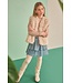 NoNo winter combi jurk meisjes - groen - Moran - AOP rib jersey top + plisse rok