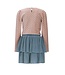 NoNo winter combi jurk meisjes - groen - Moran - AOP rib jersey top + plisse rok