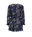 NoNo winter jurk meisjes - navy blauw - Miggy - denim bloem