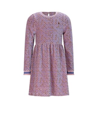 NoNo winter velvet jersey jurk meisjes - blauw - Maxim - AOP rib