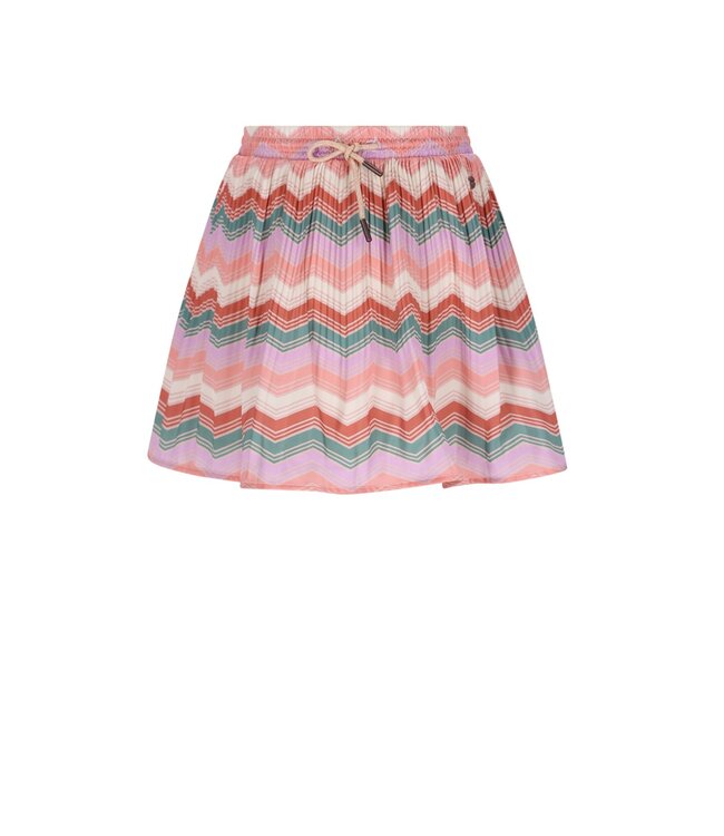 NoNo winter plisse rok meisjes - zand - Nulan - zigzag AOP