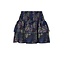 NoNo winter rok meisjes - navy blauw - Nika - smocked, laagjes, denim bloem
