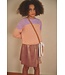 NoNo winter plisse rok meisjes - paars - Nele - metallic