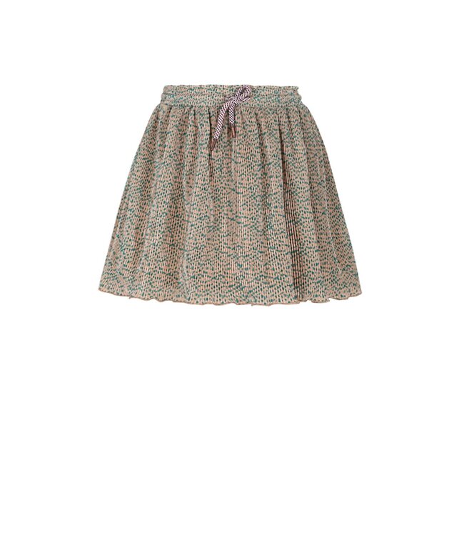 NoNo winter plisse jersey rok meisjes - zand - Nele - AOP