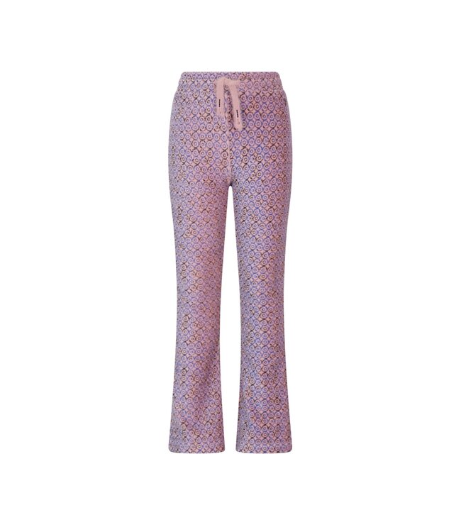 NoNo winter jersey flare broek meisjes - blauw - Sady - AOP, rib