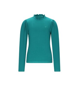 NoNo winter jersey t-shirt meisjes - groen - Koss - rib, ecovero