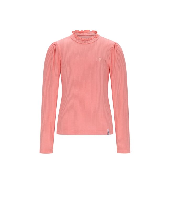 NoNo winter jersey t-shirt meisjes - roze - Koss - rib, ecovero