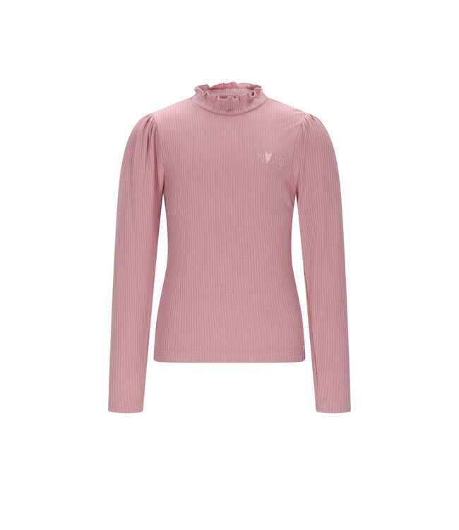 NoNo winter jersey t-shirt meisjes - roze - Koss - ecovero, rib