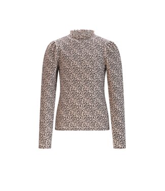 NoNo winter jersey t-shirt meisjes - wit - Koss - AOP, rib