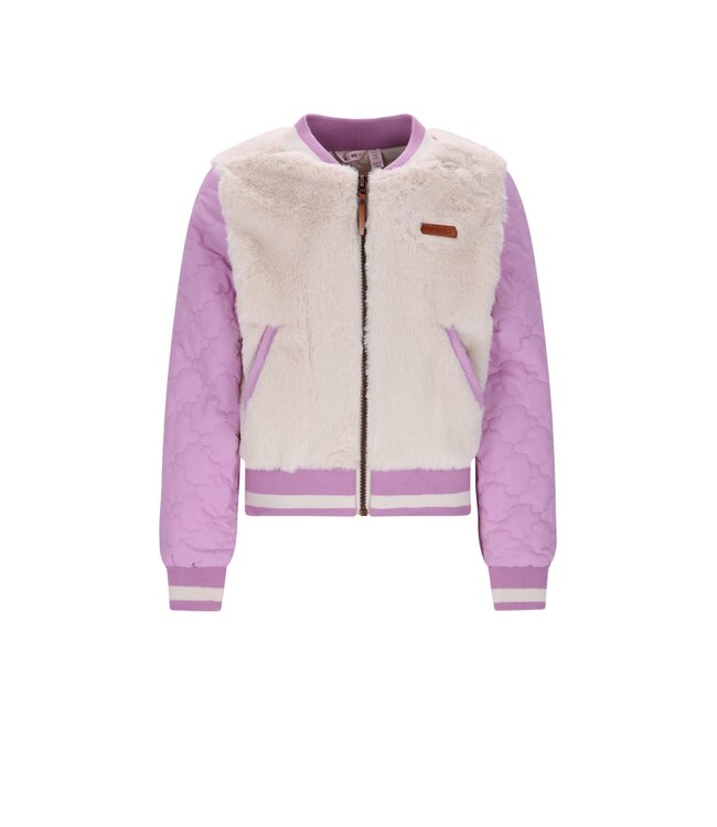 NoNo winter stepped jas meisjes - paars - Doris - bont