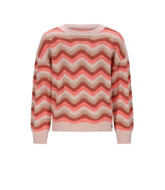 NoNo winter sweater meisjes - roze - Kessy - waivy patroon