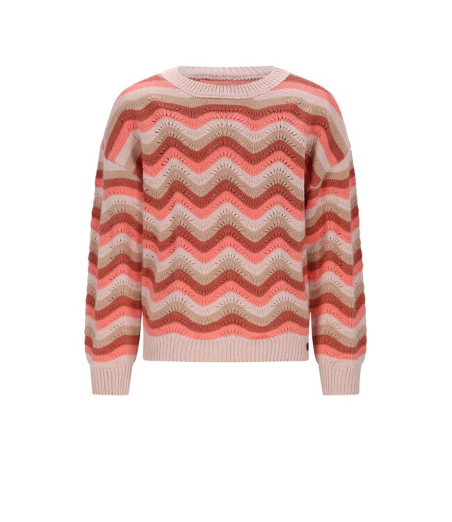 NoNo winter sweater meisjes - roze - Kessy - waivy patroon