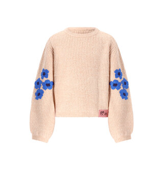 NoNo winter sweater meisjes - wit - Kem - gebreid, bloem borduursel
